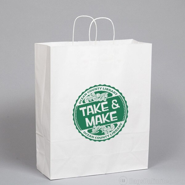 White Kraft Paper Custom PRINTED Sh